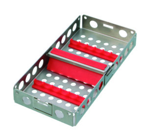 Steritray MINI mit Steg quer   rot